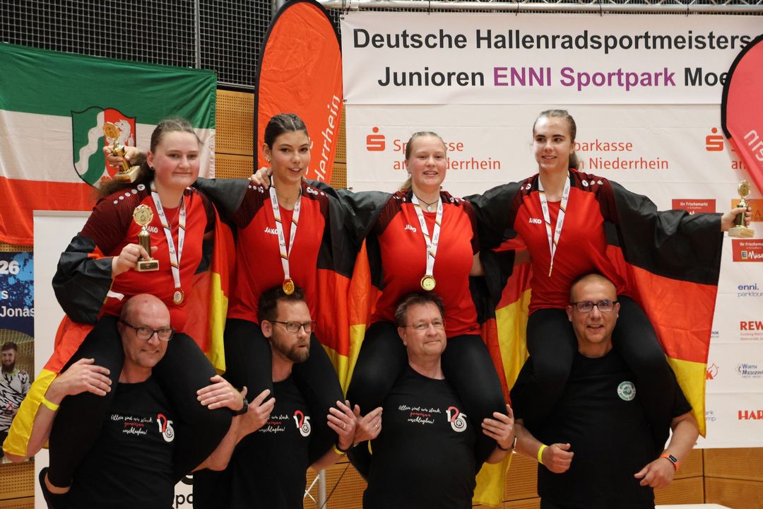Baden-Württembergs Sportler*innen gewinnen bei der Hallenradsport DM U19 in Moers 5 DM-Titel
